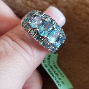 Size 10, Signity Blue Topaz, 925 Silver, Gem Weight: 1 carat, NWT